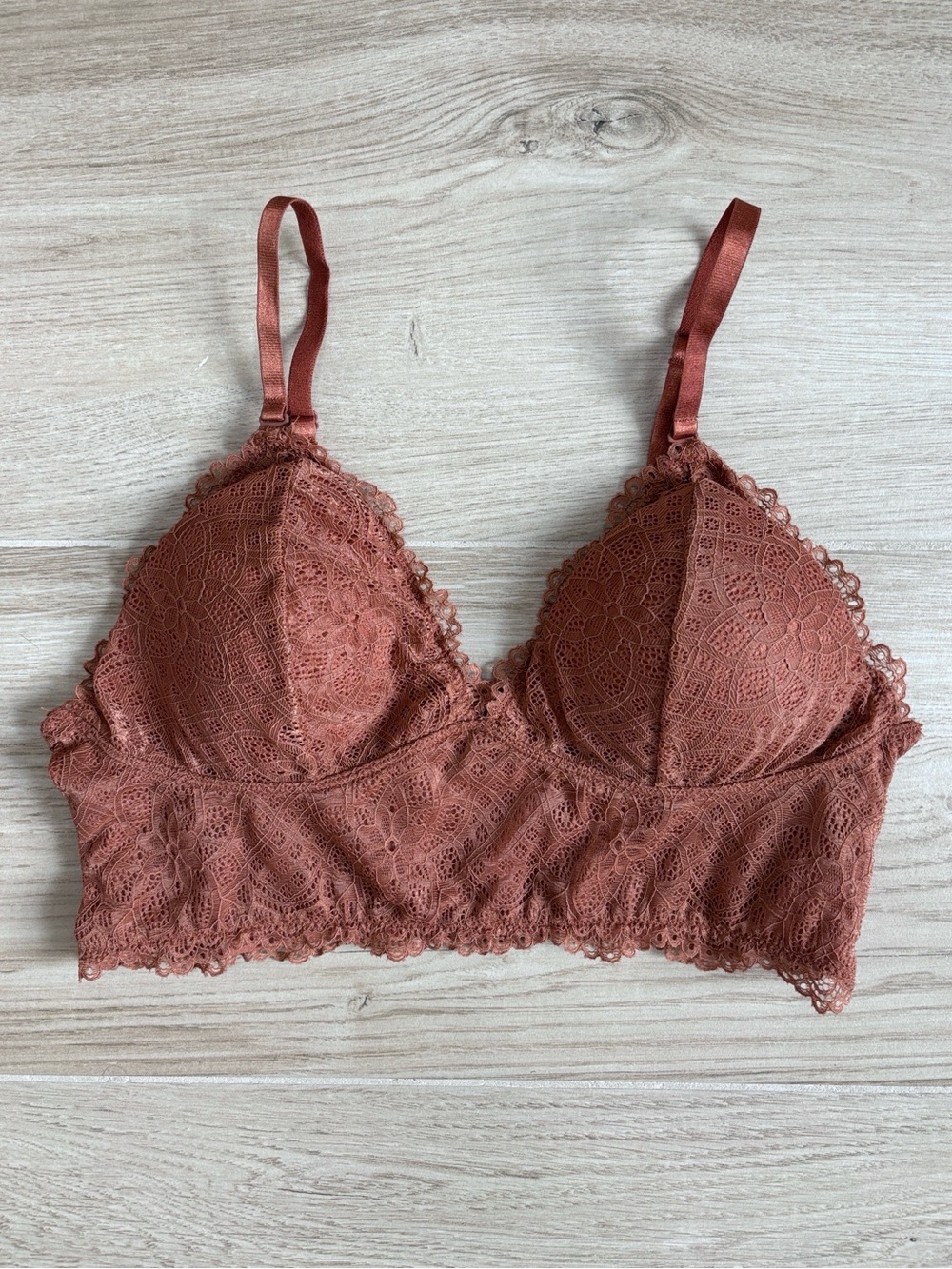 BP Lace Longline Bralette Bra Rust Orange Brown Women’s Size Large